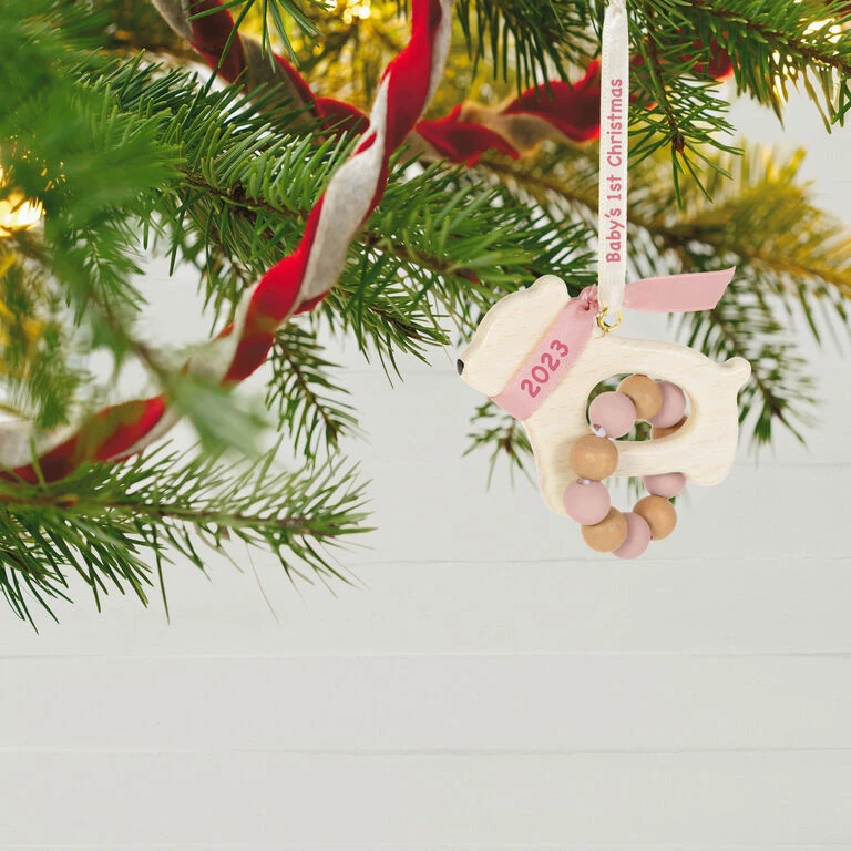 Hallmark Baby Girl's First Christmas Bear 2023 Ornament 2 Hallmark Baby Girl's First Christmas Bear 2023 Ornament - Image 2