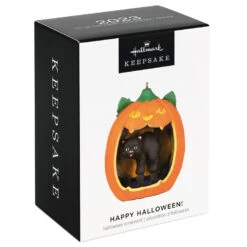 Hallmark Happy Halloween! Ornament -Hallmark Black Cat Pumpkin Diorama Keepsake Ornament 1799QFO5311 04