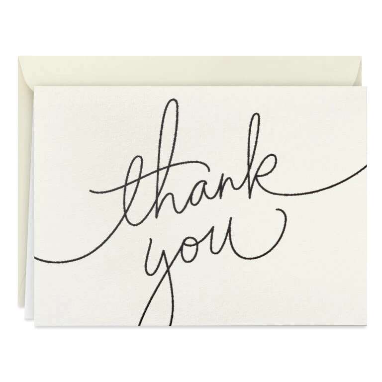 Hallmark Black Script Bulk Boxed Blank Thank-You Notes, Pack Of 40 1 Hallmark Black Script Bulk Boxed Blank Thank-You Notes, Pack Of 40