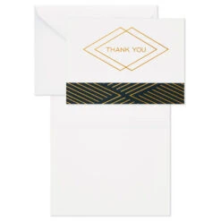 Hallmark Black And Gold Bulk Blank Thank-You Notes, Pack Of 50 -Hallmark Black and Gold Bulk Blank ThankYou Notes Assortment 1399WTU3882 04