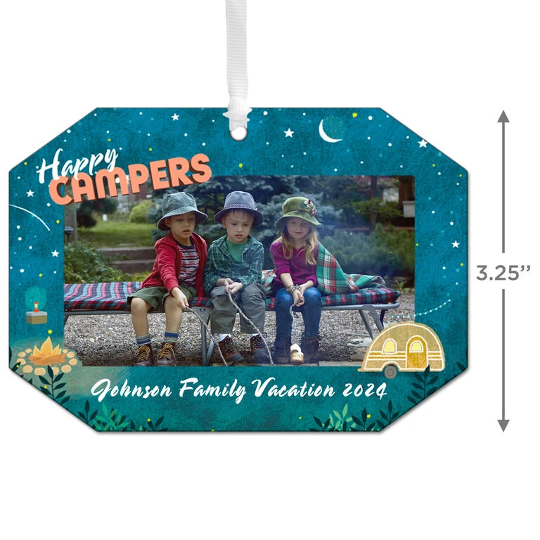 Hallmark Happy Campers Personalized Text And Photo Metal Ornament 3 Hallmark Happy Campers Personalized Text And Photo Metal Ornament - Image 3