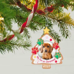 Hallmark My Fur-st Christmas 2023 Photo Frame Ornament -Hallmark Christmas Cookie Pet Picture Frame Keepsake Ornament 1599QGO2607 02