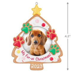 Hallmark My Fur-st Christmas 2023 Photo Frame Ornament -Hallmark Christmas Cookie Pet Picture Frame Keepsake Ornament 1599QGO2607 03