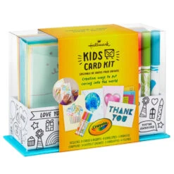 Hallmark Crayola® Kids Card Kit With Markers In Caddy, Pack Of 8 -Hallmark Crayola Kids Card Making Kit Caddy With Markers 1SOM3883 08