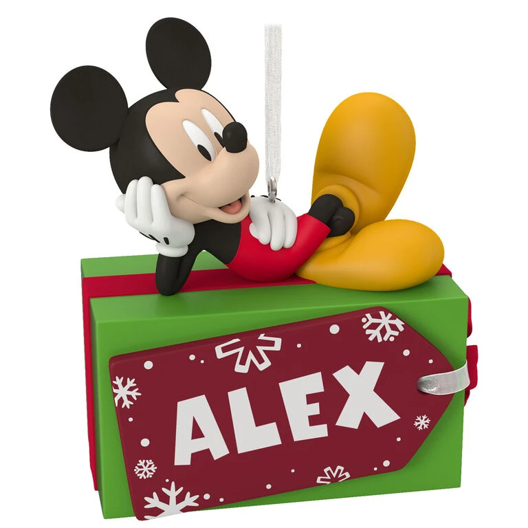 Hallmark Disney Mickey Mouse Christmas Present Personalized Ornament 1 Hallmark Disney Mickey Mouse Christmas Present Personalized Ornament