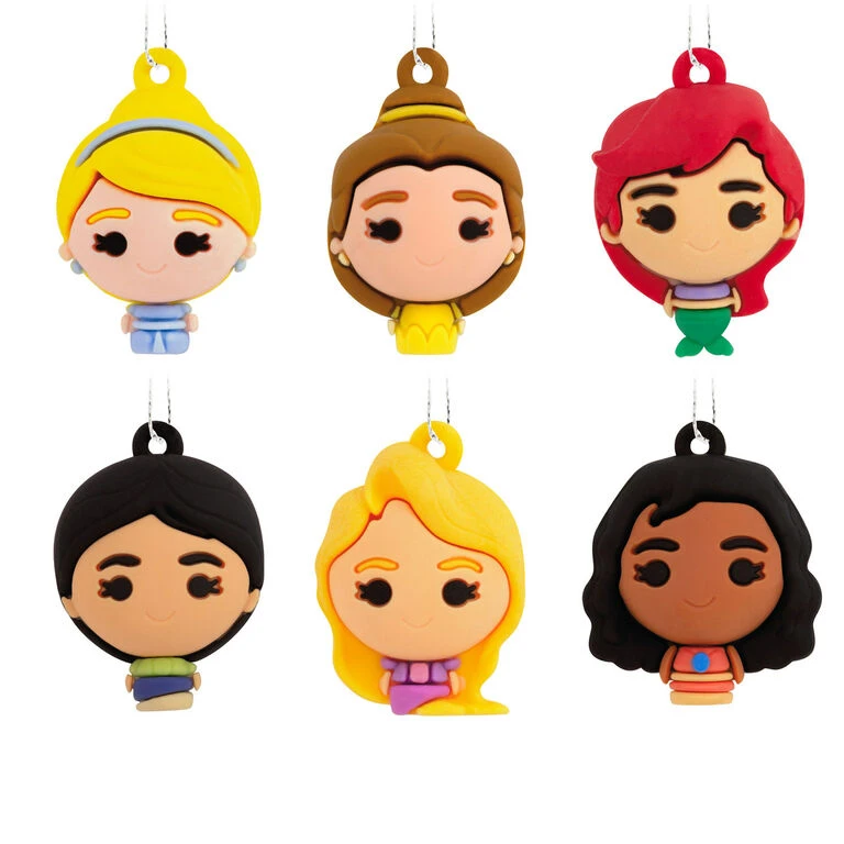 Mini Disney Princess Shatterproof Hallmark Ornaments, Set Of 6 1 Mini Disney Princess Shatterproof Hallmark Ornaments, Set Of 6