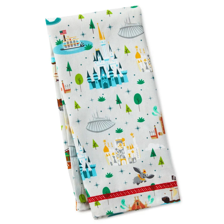 Hallmark Walt Disney World 50th Anniversary Park Attractions Tea Towel 1 Hallmark Walt Disney World 50th Anniversary Park Attractions Tea Towel