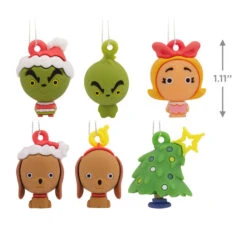 Mini Dr. Seuss's How The Grinch Stole Christmas!™ Shatterproof Hallmark Ornaments, Set Of 6 -Hallmark Dr. Seuss How the Grinch Stole Christmas Miniature Christmas Ornaments Set of 6 3HCM912 03