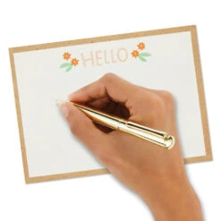 Hallmark Ivory Floral Flat Note Cards In Caddy, Box Of 40 -Hallmark Floral SinglePanel Note Cards With Caddy 3CNT5048 06