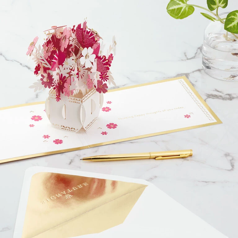 Hallmark Happy Thoughts Flower Bouquet 3D Pop-Up Thinking Of You Card 8 Hallmark Happy Thoughts Flower Bouquet 3D Pop-Up Thinking Of You Card - Image 8