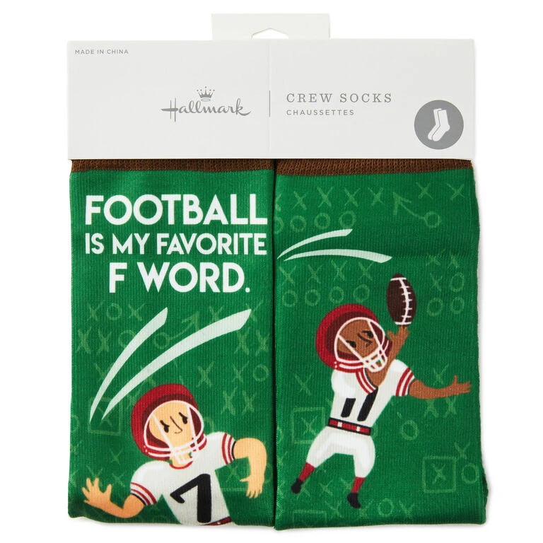 Hallmark Football Is My Favorite F Word Funny Crew Socks 2 Hallmark Football Is My Favorite F Word Funny Crew Socks - Image 2