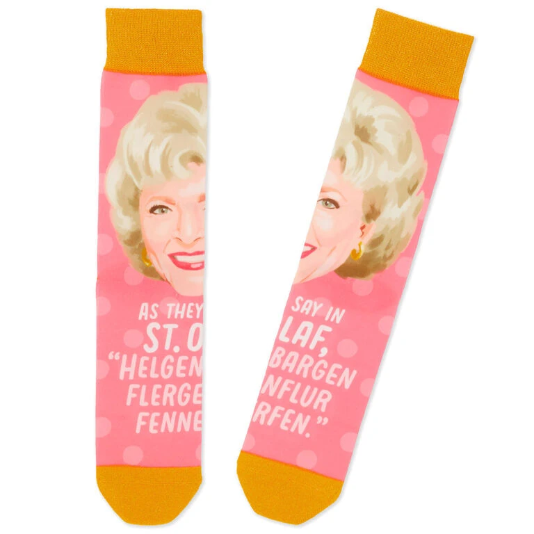 Hallmark Rose The Golden Girls St. Olaf Novelty Crew Socks 1 Hallmark Rose The Golden Girls St. Olaf Novelty Crew Socks