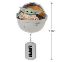 Hallmark Star Wars: The Mandalorian™ Grogu™ In Hovering Pram Personalized Ornament -Hallmark Grogu in Hovering Pram Personalized Christmas Ornament 2499QHE2201B1 03