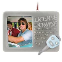 Hallmark License To Cruise 2023 Metal Photo Frame Ornament