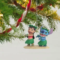 Hallmark Disney Lilo & Stitch Ohana Means Family Ornament -Hallmark Lilo Stitch in Hula Skirts Keepsake Ornament 2199QXD6597 02