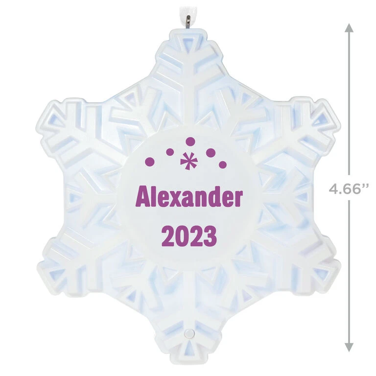 Hallmark Magic Sparkling Snowflake Block Text Personalized Ornament With Light 3 Hallmark Magic Sparkling Snowflake Block Text Personalized Ornament With Light - Image 3