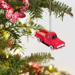 Hallmark Mini Lil' American Trucks 1954 Mercury M-100 2023 Metal Ornament, 0.75" -Hallmark Mercury M100 Truck Keepsake Ornament 1299QXM9159 02
