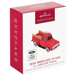 Hallmark Mini Lil' American Trucks 1954 Mercury M-100 2023 Metal Ornament, 0.75" -Hallmark Mercury M100 Truck Keepsake Ornament 1299QXM9159 04