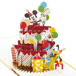 Hallmark Disney Mickey Mouse Cake 3D Pop-Up Birthday Card