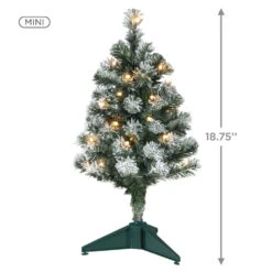 Hallmark Mini Flocked Pre-Lit Christmas Tree, 18.75" -Hallmark Miniature Flocked PreLit Keepsake Christmas Tree 2999QSB6339 03