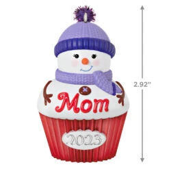Hallmark Mom Cupcake 2023 Ornament -Hallmark Mom Snowman Cupcake 2023 Keepsake Ornament 1399QGO2529 03