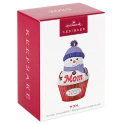 Hallmark Mom Cupcake 2023 Ornament -Hallmark Mom Snowman Cupcake 2023 Keepsake Ornament 1399QGO2529 04