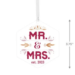 Hallmark Mr. & Mrs. Personalized Text Metal Ornament -Hallmark Mr. Mrs. Personalized Christmas Ornament 1OFM1002B3 03