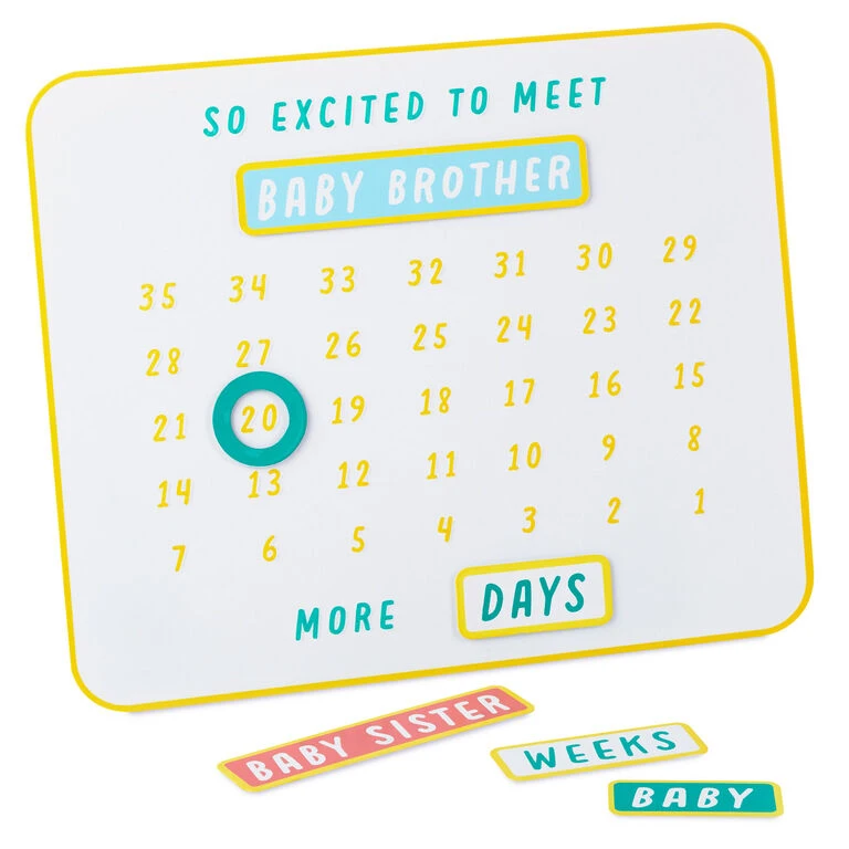 Hallmark So Excited To Meet You Magnetic Baby Countdown Board 1 Hallmark So Excited To Meet You Magnetic Baby Countdown Board
