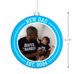 Hallmark New Dad Personalized Text And Photo Ceramic Ornament 5 Hallmark New Dad Personalized Text And Photo Ceramic Ornament -Hallmark New Dad Personalized Round Ceramic Ornament 1999QHE1711B28 03