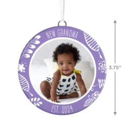 Hallmark New Grandma Personalized Text And Photo Ceramic Ornament -Hallmark New Grandma Personalized Round Ceramic Ornament 1999QHE1711B29 03