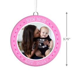 Hallmark New Mom Personalized Text And Photo Ceramic Ornament -Hallmark New Mom Personalized Round Ceramic Ornament 1999QHE1711B27 03