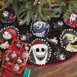 Hallmark Disney Tim Burton's The Nightmare Before Christmas Halloween Town Christmas Tree Skirt, 48" -Hallmark Nightmare Before Christmas Keepsake Tree Skirt 7999QFM3939 02
