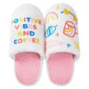 Hallmark Positive Vibes And Coffee Slippers With Sound, Small/Medium