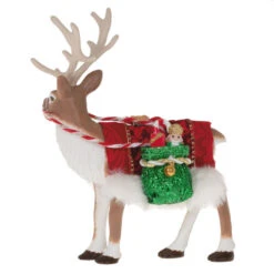 Hallmark Father Christmas's Reindeer Ornament -Hallmark Reindeer With Toy Sack Keepsake Ornament 2199QXE3287 06