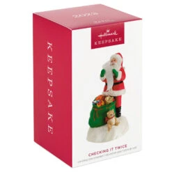 Hallmark Checking It Twice Ornament With Light And Sound -Hallmark Santa Checking His List Keepsake Ornament 2999QGO2657 04