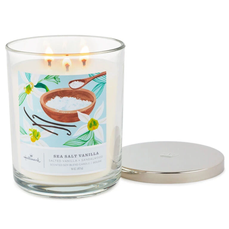 Hallmark Sea Salt Vanilla 3-Wick Jar Candle, 16 Oz. 2 Hallmark Sea Salt Vanilla 3-Wick Jar Candle, 16 Oz. - Image 2