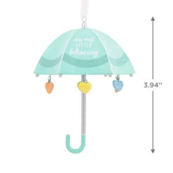 Signature Baby Umbrella Porcelain Hallmark Ornament -Hallmark Signature Baby Umbrella Porcelain Christmas Ornament 1HDL2175 03