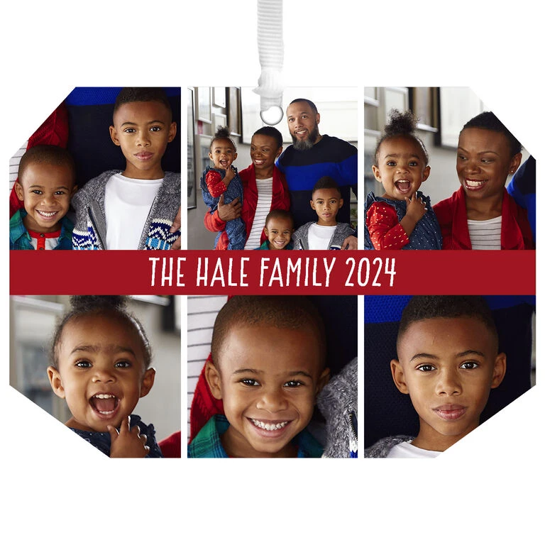 Hallmark Six-Photo Personalized Text And Photo Metal Ornament 1 Hallmark Six-Photo Personalized Text And Photo Metal Ornament