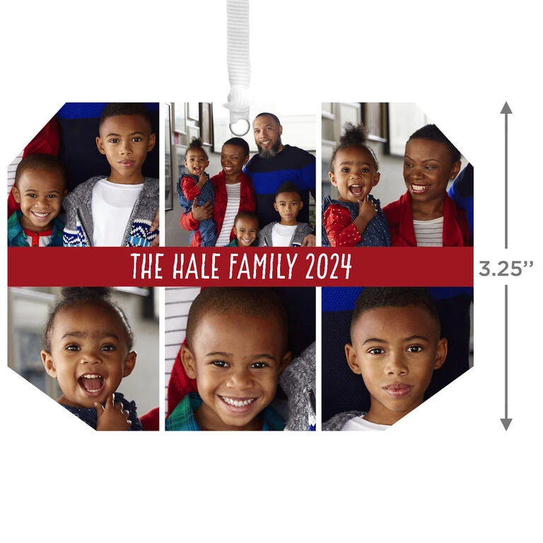 Hallmark Six-Photo Personalized Text And Photo Metal Ornament 3 Hallmark Six-Photo Personalized Text And Photo Metal Ornament - Image 3