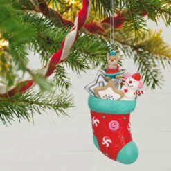 Hallmark Stocking Stuffers Surprise Mystery 2023 Exclusive Ornament -Hallmark Stocking With Mouse and Star Cookie Keepsake Ornament 1999QXC5619 03