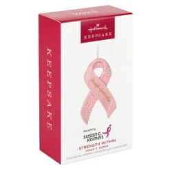 Hallmark Strength Within Pink Ribbon Porcelain Ornament Benefiting Susan G. Komen® -Hallmark Susan G Komen Pink Ribbon Keepsake Ornament 1999QXI7427 04