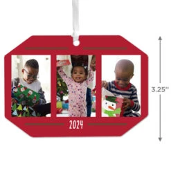 Hallmark Three-Photo Personalized Text And Photo Metal Ornament -Hallmark ThreePhoto Personalized Christmas Ornament 1OFM1001B5 03