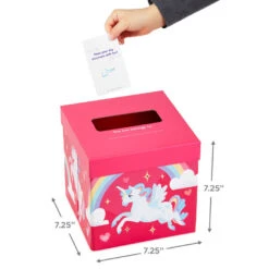 Hallmark Colorful Unicorn Classroom Valentines Set With Light-Up, Musical Mailbox -Hallmark Unicorn Kids Classroom Exchange Valentines and Box 5VBX2959 04