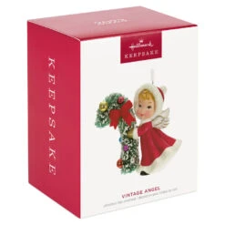 Hallmark Vintage Angel Porcelain Ornament -Hallmark Vintage Angel With Candy Cane Keepsake Ornament 2499QXT4127 04