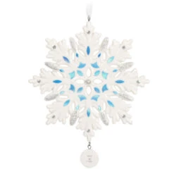 Hallmark Snowflake 2023 Porcelain Ornament -Hallmark White Blue and Silver Snowflake Keepsake Ornament 1999QGO2957 06