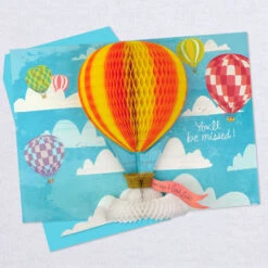 Hallmark 16" Hot Air Balloons Pop-Up Jumbo Goodbye Card 12 Hallmark 16" Hot Air Balloons Pop-Up Jumbo Goodbye Card -Hallmark Youll Be Missed Balloon Goodbye Card 1499CBG1018 04