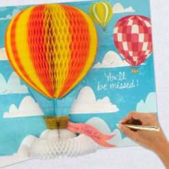 Hallmark 16" Hot Air Balloons Pop-Up Jumbo Goodbye Card 15 Hallmark 16" Hot Air Balloons Pop-Up Jumbo Goodbye Card -Hallmark Youll Be Missed Balloon Goodbye Card 1499CBG1018 07